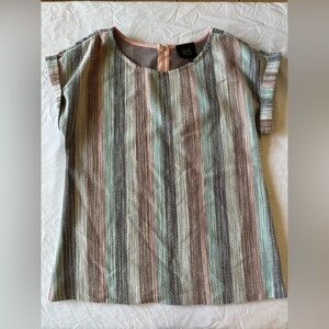 W5 Pink and Green Textured Knit Top